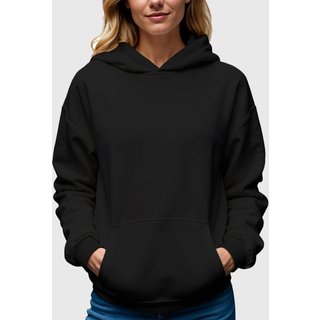 Moletom Canguru Feminino Flanelado Com Capuz Preto Benellys