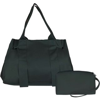 Bolsa Feminina de Praia Silicone Impermeavel Com Necessarie Preta