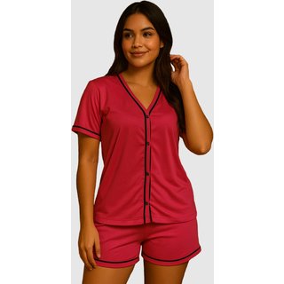 Pijama Tetê Variedades Blogueira Manga Curta Conjunto Feminino Americano Conforto para Dormir Rosa