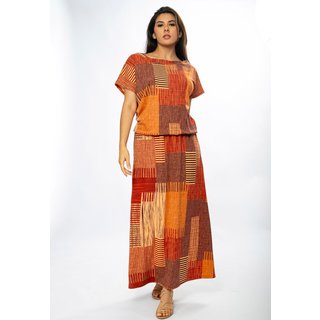 Vestido Longo Amazônia Vital Morcego Malha Estampa Tramas do Sol