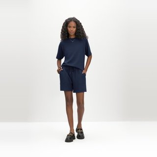 Shorts feminino em malha texturizada Essendi Azul