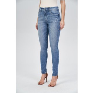 Calça Jeans Skinny Detalhe Puído Feminina Acostamento