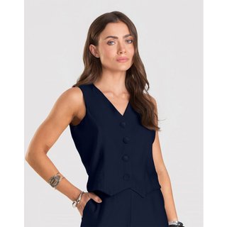Colete Feminino em Tecido Alfaiataria Dianna Azul