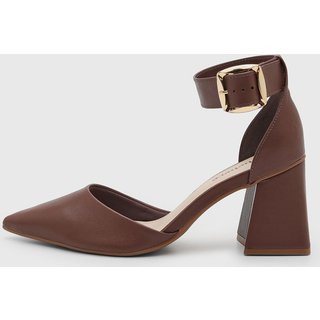 Scarpin Feminino cê Salto Médio Marrom