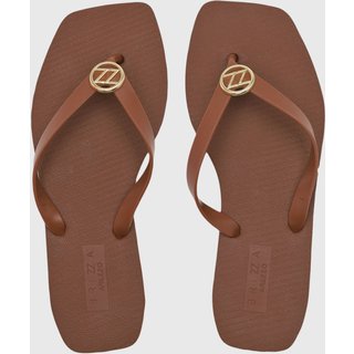 Chinelo Dedo Feminino Brizza Arezzo Ponta Quadrada Marrom