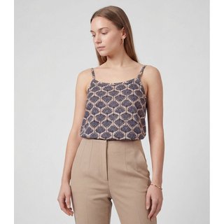 Blusa de Alça Tecido Viscose Infinita Cor Marrom