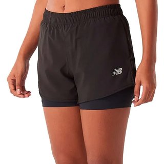 Short Feminino New Balance Sport Essentials 2 em 1 Preto