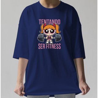 Camiseta Oversized Florzinha TSF Academia Azul Marinho