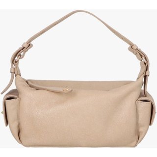 Bolsa Pequena Utilitária Em Couro Bege