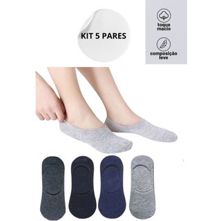 Kit 5 Pares De Meias Femininas Sapatilhas Invisível Soquete Algodao Premium