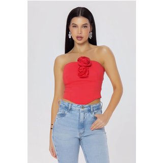 CROPPED SARJA CHIC VERMELHO CELEBRATION Gatabakana