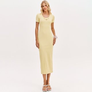 Vestido Super Mid Easy Lança Perfume Pr26 Amarelo Feminino