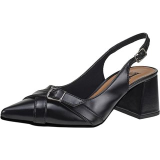 Scarpin Feminino Lóris Shoes Slingback Sapato Social Confortável com Fivela 18103 Preto