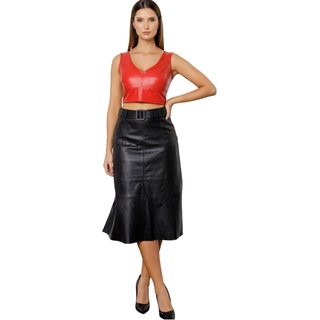 Blusa de Couro JVL Pelica Vermelho