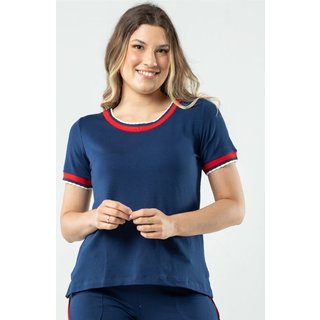 Blusa Manga Curta Pau a Pique Básica Azul Marinho MARINHO - PP Pau a Pique