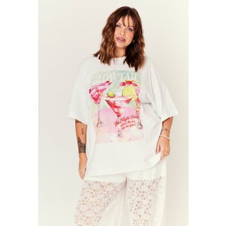 T-Shirt In Love Over Glowtall Branco Acucar