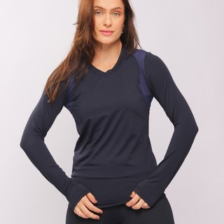 1423193 - Blusa Manga Longa Sport Dry Fit Azul Marinho - Duna Casual