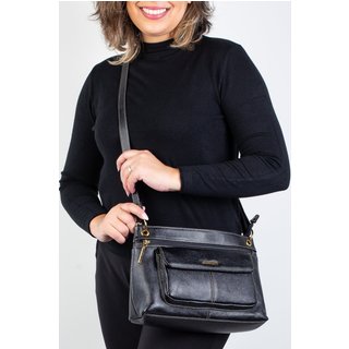 Bolsa Andrea Vinci Tiracolo De Couro Liso Celine - Preto