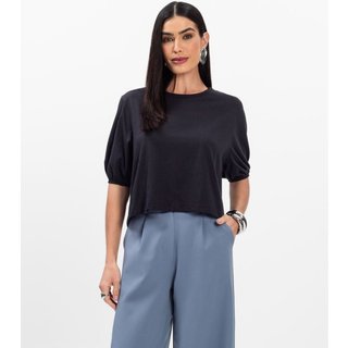 Blusa Manga Camponesa Feminina Rovitex Preto