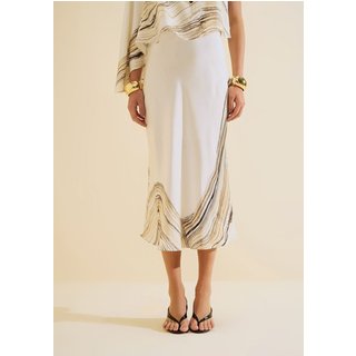 Saia Midi Evasê Nereia - Off-white
