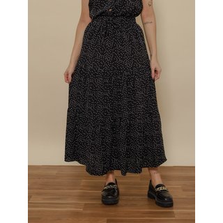 Saia Midi Bolinhas Preto