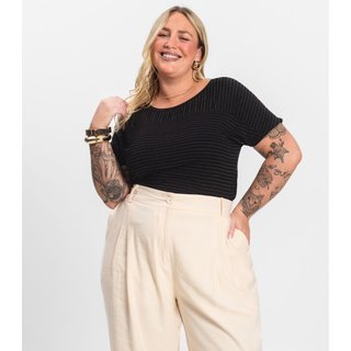 Blusa Feminina de Viscose Plus Size Infinita Cor Preto