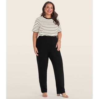 Blusa Feminina Plus Size Gola Redonda Secret Glam Bege