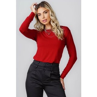 Tshirt D Bell Outlet Fashion Manga Longa Vermelho