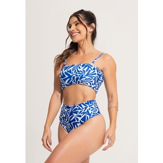 Biquíni MVB Modas Hot Pants Cintura Alta Top Faixa com Alça Santorini