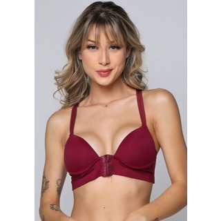 Soutien Feminino Bella Fiore Modas Lingerie com Bojo Reforçado Nadador Vinho