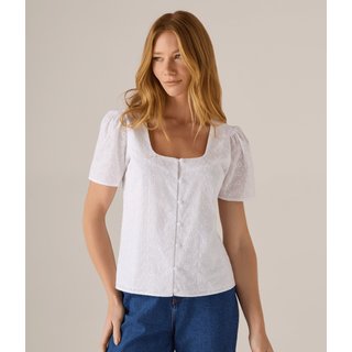 Blusa Makenji Manga Curta Lazzie Feminina Branca