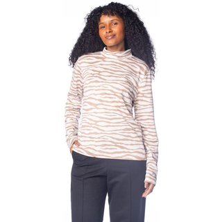 Blusa Feminina Malha Giraffe Zebra Off White/Dourado