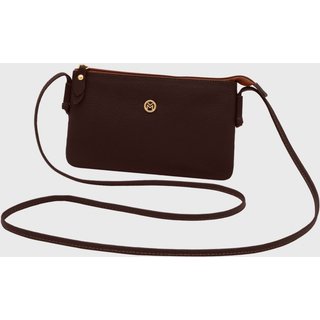 Bolsa Transversal de Couro Mariart Onix Chocolate