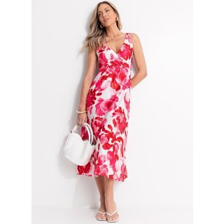 Vestido Em Malha Texturizada Floral Rosa Quintess