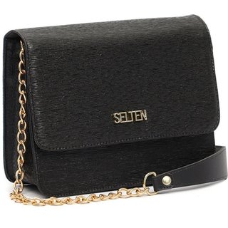 Bolsa Selten Lateral Com Alça De Corrente Preta