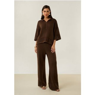 Calça Maria Valentina Wide Média Marrom