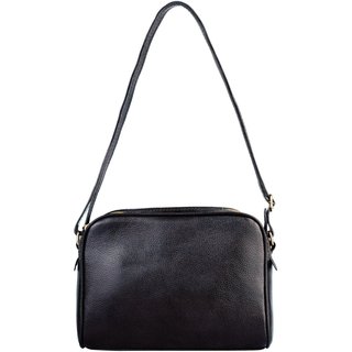 Bolsa Andrea Vinci Quadrada De Couro Liso Daiana - Preto