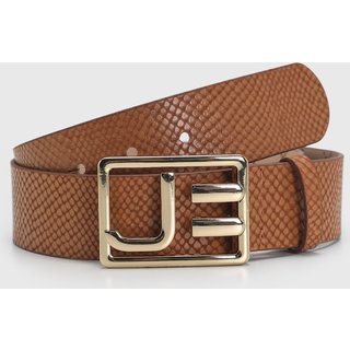 Cinto Feminino Jorge Bischoff Lezard Fivela Dourada Marrom