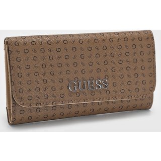 Carteira Feminina Guess Monograma Marrom