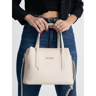 Bolsa Moncci Média Alça transversal e alça de mão Bege Marfim
