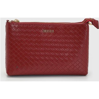 Bolsa Feminina Santa Lolla Pequena Trançada Vermelha