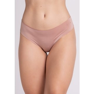 Calcinha Sem Costura Serra e Mar Modas Lingerie Tanga Corte a Laser Bege