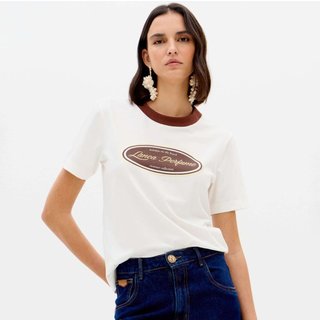 Camiseta Lança Perfume Name Ve26 Off White Feminino