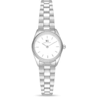 Relógio Feminino Saint Germain Celeste Silver Mini Prata com Bisel Canelado