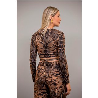Blusa Cropped Com Túnel Clouded Leopard Charry