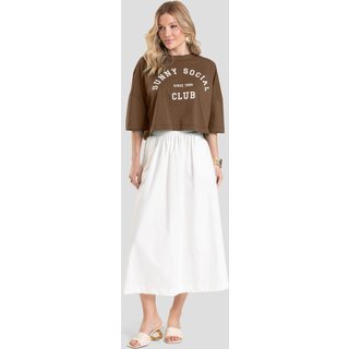 T- Shirt Feminina Cropped Dianna Marrom