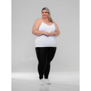 Regata Plus Size Feminina Basica Alcinha Fina Leve Estilo Casual GARAIS MODA Verão Branco OFF