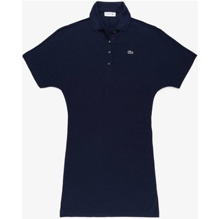 Vestido Polo Piqué com Manga Morcego Azul
