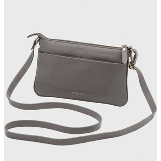 Bolsa Transversal Couro Mariart Girassol Cinza