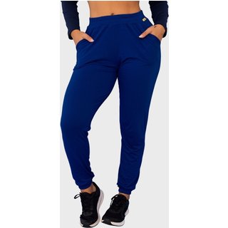 Calça Viscolycra Tarelles Jogger Punho Soltinha Bolso Azul Marinho